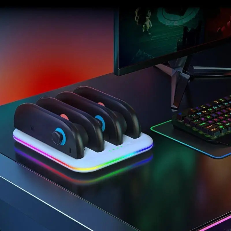 Illuminates Consols Controlador Cargando Dock Wall Mount Design 4 Slot Cargador rápido Adecuado para 2 Juego y3nd - imagen 3