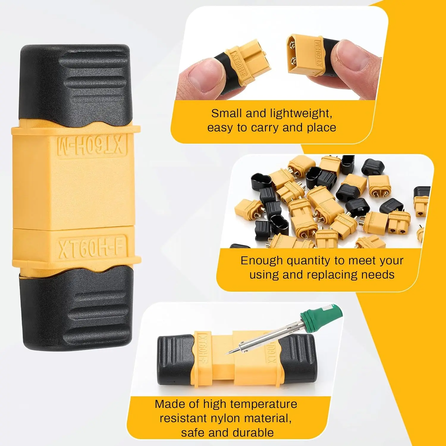 24 pares sin cable XT60 XT60H enchufe macho hembra adaptador de conector con carcasa de vaina para RC Lipo batería modelo RC - imagen 4