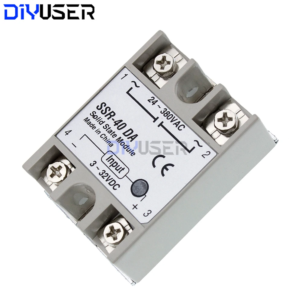 Módulo de relé de estado sólido SSR-40DA 40A CC a CA conmutación de alta potencia para sistema de control de temperatura automatización industrial - imagen 2