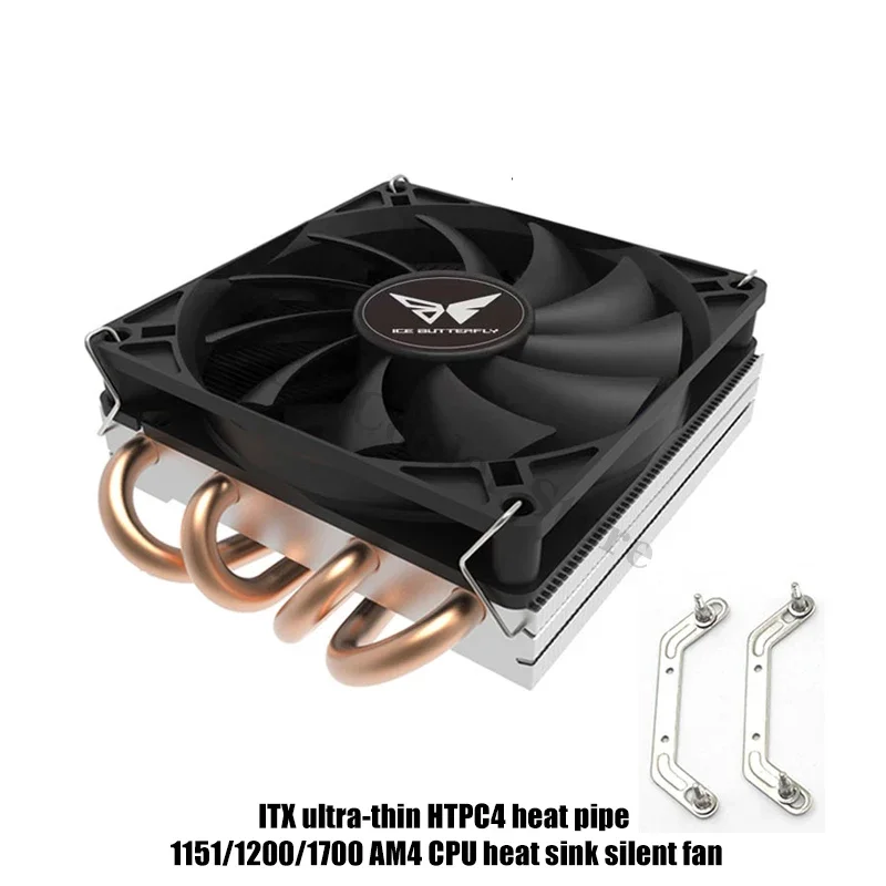 Enfriador de aire de CPU para Mini ITX, ultrafino, 39mm de alto, Z39, 4 heatpipe, radiador de CPU de cobre, Control PWM de 4 pines para plataforma Intel/AMD - imagen 2