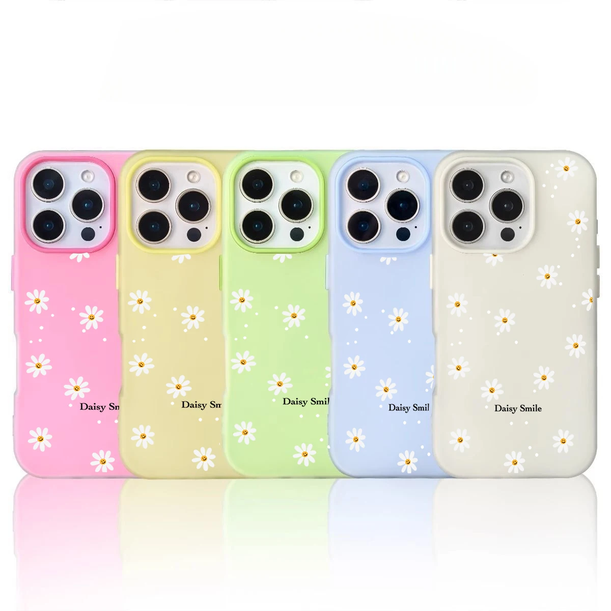 Funda transparente con margaritas y sonrisa 2 en 1 para Samsung Galaxy A16 A15 A17 A06 A07 A05 A05S A04E A14 A13 A12 A03S A02 A20S M35 A33 A24