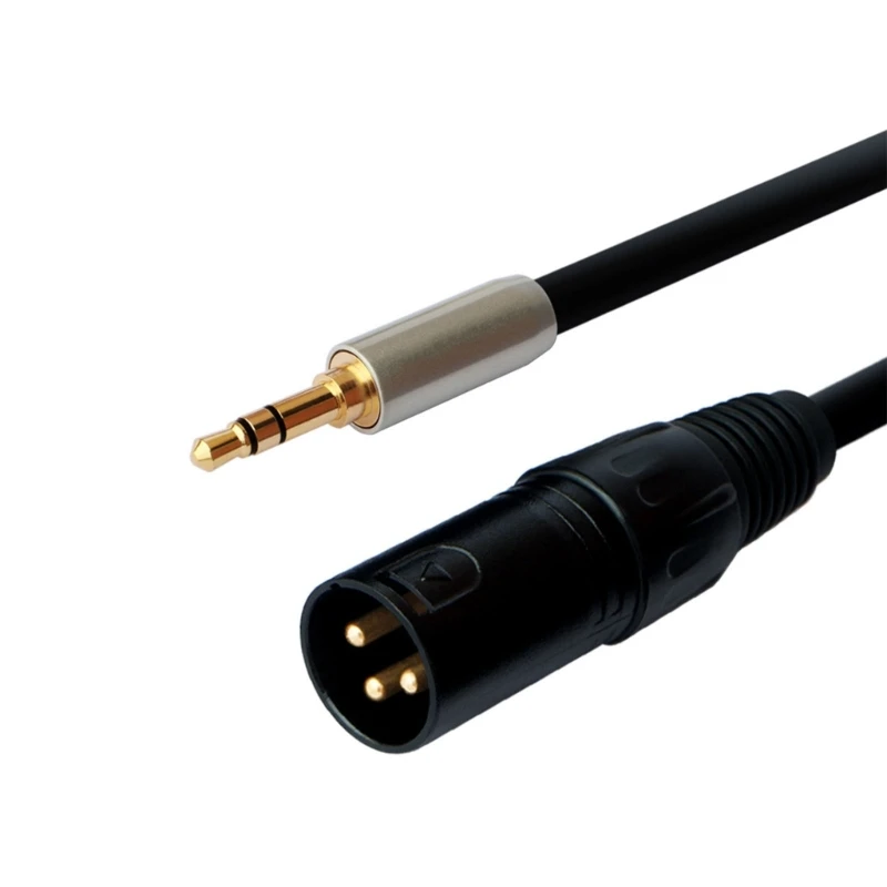 Adaptador de Cable balanceado XLR a 3,5mm, Cable auxiliar XLR macho chapado en oro a Mini-Jack de 1/8 pulgadas