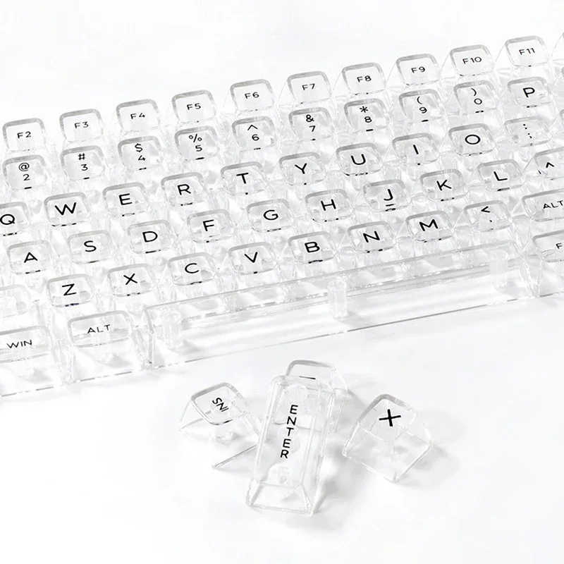 Teclas transparentes retroiluminadas en blanco para interruptor de teclado mecánico, 132 teclas, cristal, PC, juegos, teclas universales, teclas personalizadas DIY - imagen 5