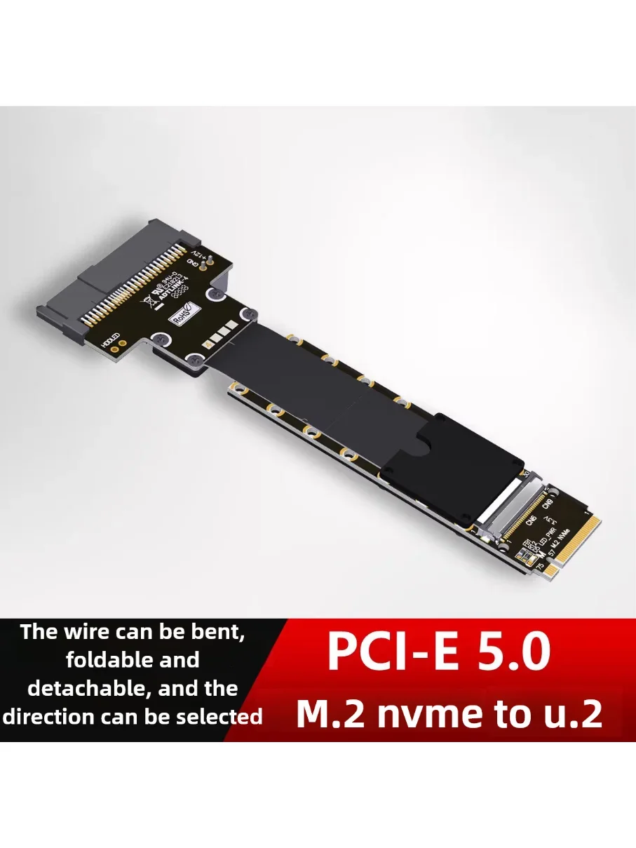 Cable de extensión adaptador M.2 NVMe a U.2/U.3/E1.S/E3.S SSD PCIe5.0x4 compatible con Gen5 - imagen 2