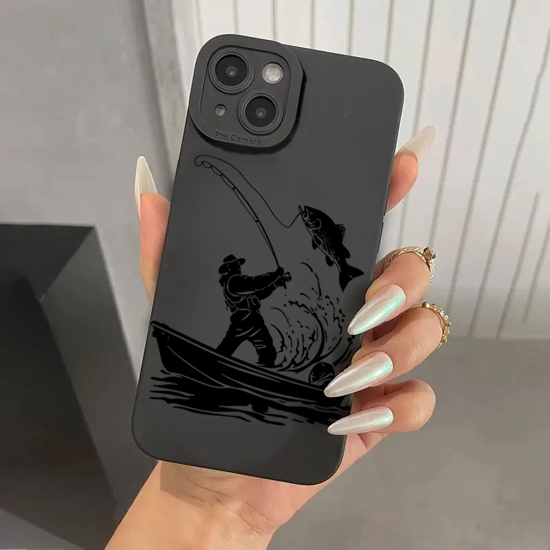 Funda de teléfono de silicona con diseño de hombre de pesca en línea para Samsung Galaxy S25 S24 S23 S22 S21 Ultra Plus FE A16 A06 A26 A33 A56 A34 - imagen 2