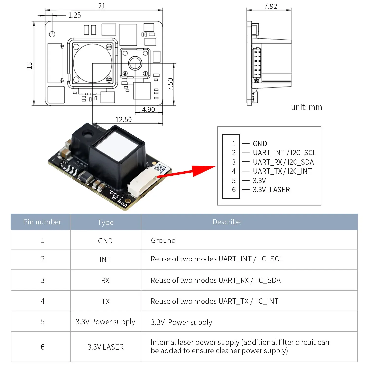 YDLIDAR SDM18 Módulo de alcance láser de alta precisión rango TOF soporte antideslumbrante ROS ROS2 Raspberry Pi Jetson robótica - imagen 4