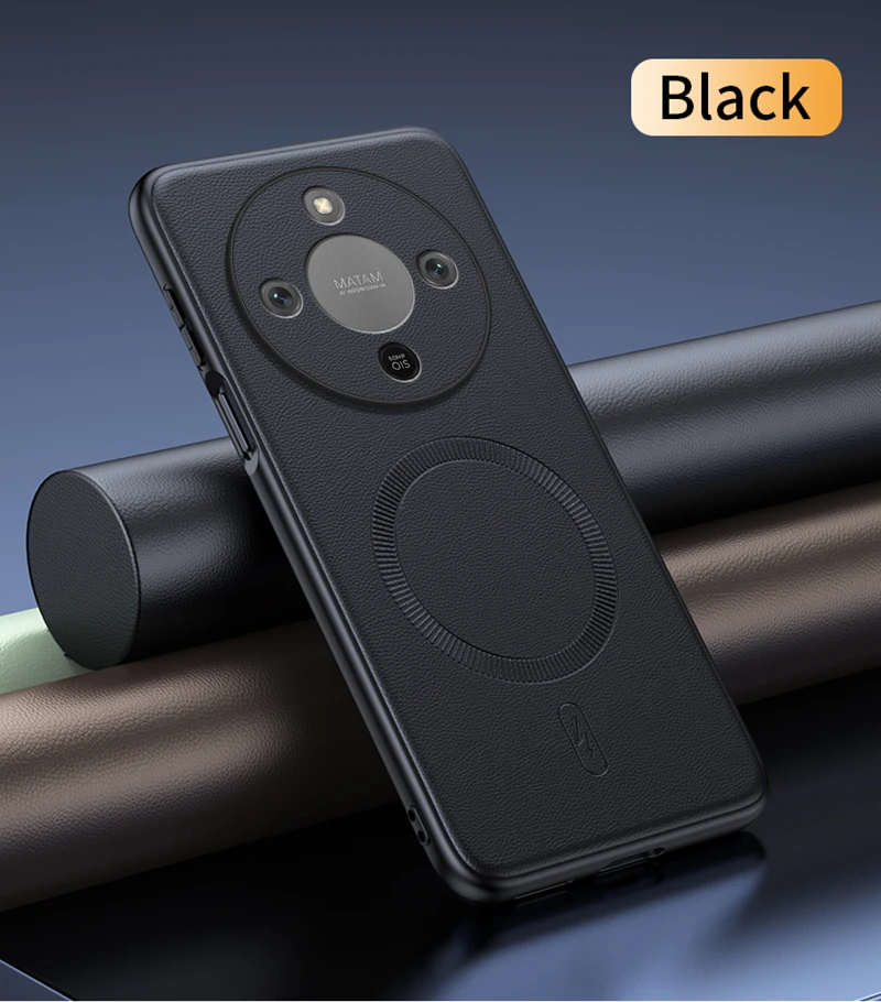 Para Honor X70 funda protectora de cuero magnética para Honor X70 antihuellas antideslizante PC + TPU - imagen 2