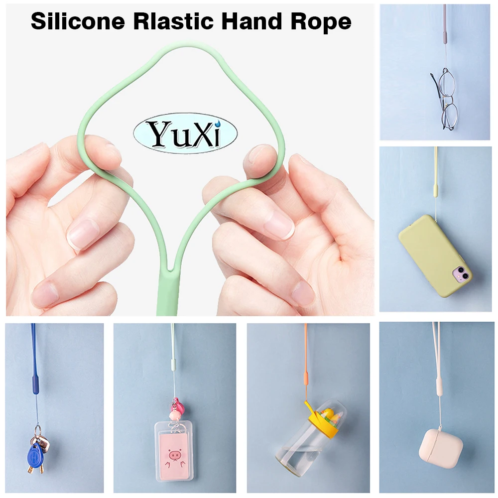 Correas de muñeca de 4 piezas, cordón de mano, dijes de silicona para teléfono móvil, cable USB, cadena, tarjeta de identificación, llavero, cuerda colgante, botellas de agua - imagen 3