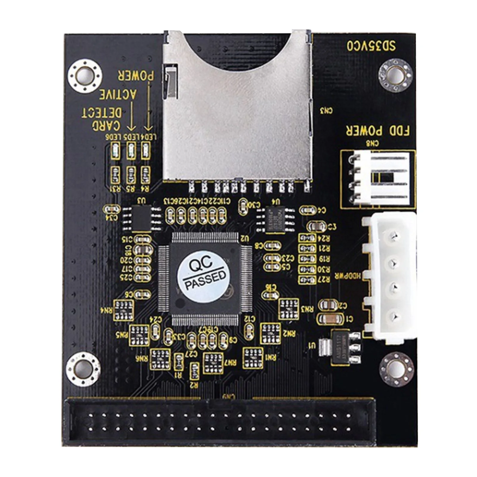 Módulo de tarjeta SD de 5V a IDE3.5, placa adaptadora de unidad de disco de 40 pines, capacidad de tarjeta elevadora, compatible con tarjeta SD de hasta 128GB, módulo ATA IDE