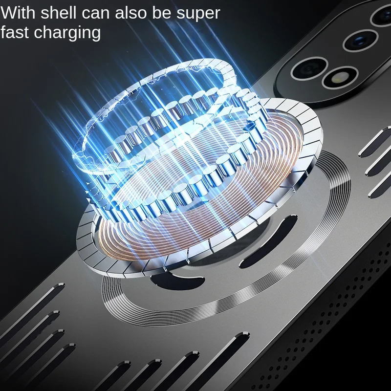 For Huawei Nova 13 Pro Case Hard Metal heat dissipation magnetic Wireless charging Protective back cover for Nova 11 12 13 Pro - imagen 4