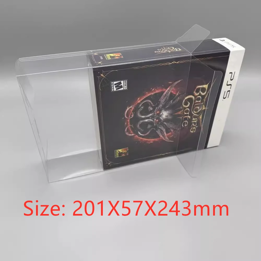 Protector de caja transparente para Baldur's Gate 3/Sony PlayStation 5 PS5, cajas de recolección, almacenamiento TEP, carcasa de juego, estuche de exposición transparente