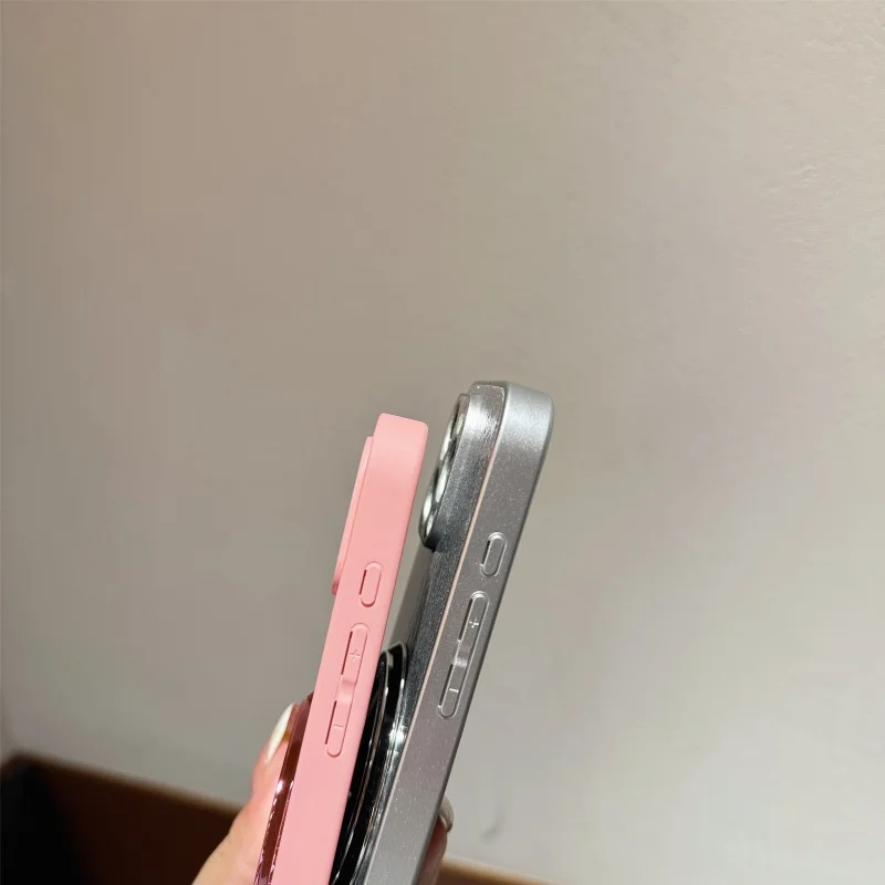 Nuevo con espejo de tocador, funda de teléfono con soporte magnético con purpurina de mampostería para iPhone 16 15 Plus 14 13 12 11 Pro Max Magsafe TPU - imagen 5