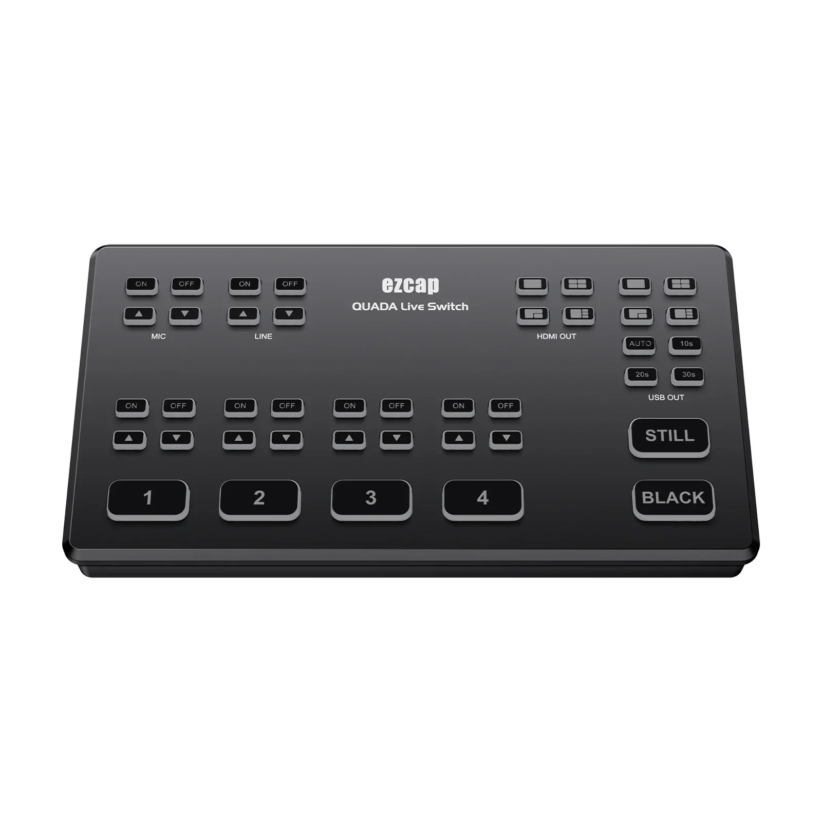 Ezcap328 Quada Live Switcher 4 canales HDMI Multi cámara Tarjeta de captura de vídeo transmisión en vivo grabación 1080p60 entrada de micrófono - imagen 3