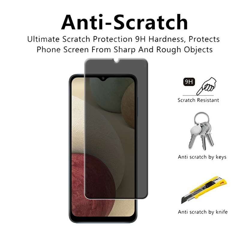 4 Uds para Samsung Galaxy A12 vidrio para Samsung A12 Protector de pantalla 9H HD protección antiespía privacidad vidrio templado Samsung A12 - imagen 5