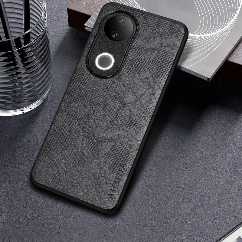 Funda de cuero para negocios Vivo V30e V30 V40 V50 pro - Funda para teléfono móvil con patrón Wind Cortex - imagen 5