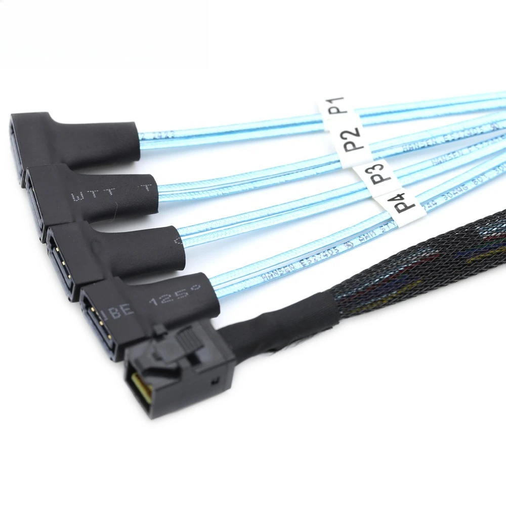 Mini SAS SFF-8643 a 4 SATA 7P servidor macho longitud de cable de alta velocidad opcional 0,5 M 1 M - imagen 3