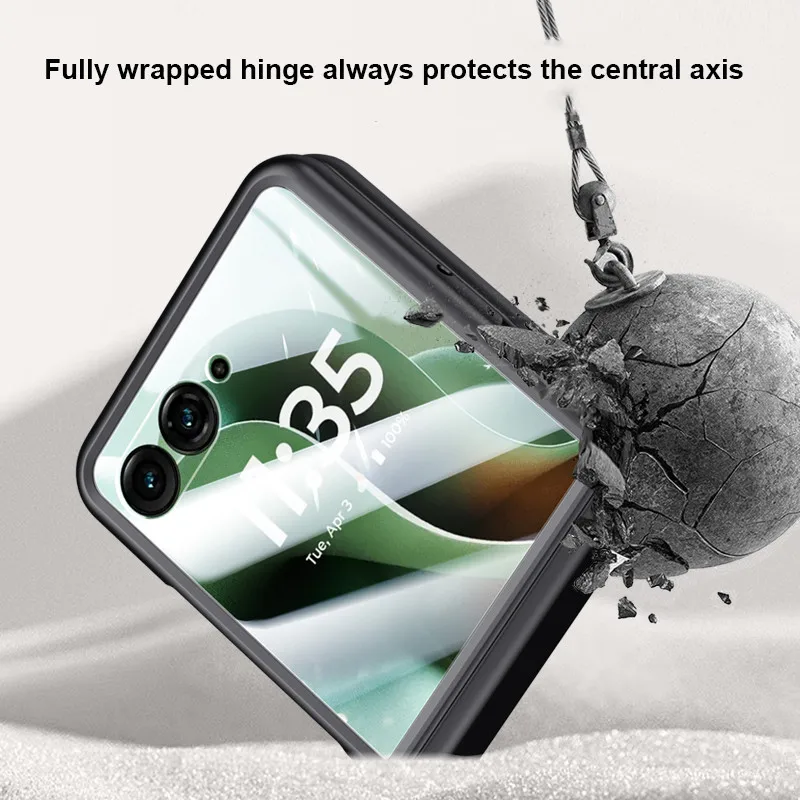 Funda con bisagra plegable magnética de cuero Skin Feel para Motorola Razr 60 Ultra 60 Pro Razr 50 5G, funda protectora con película templada - imagen 4