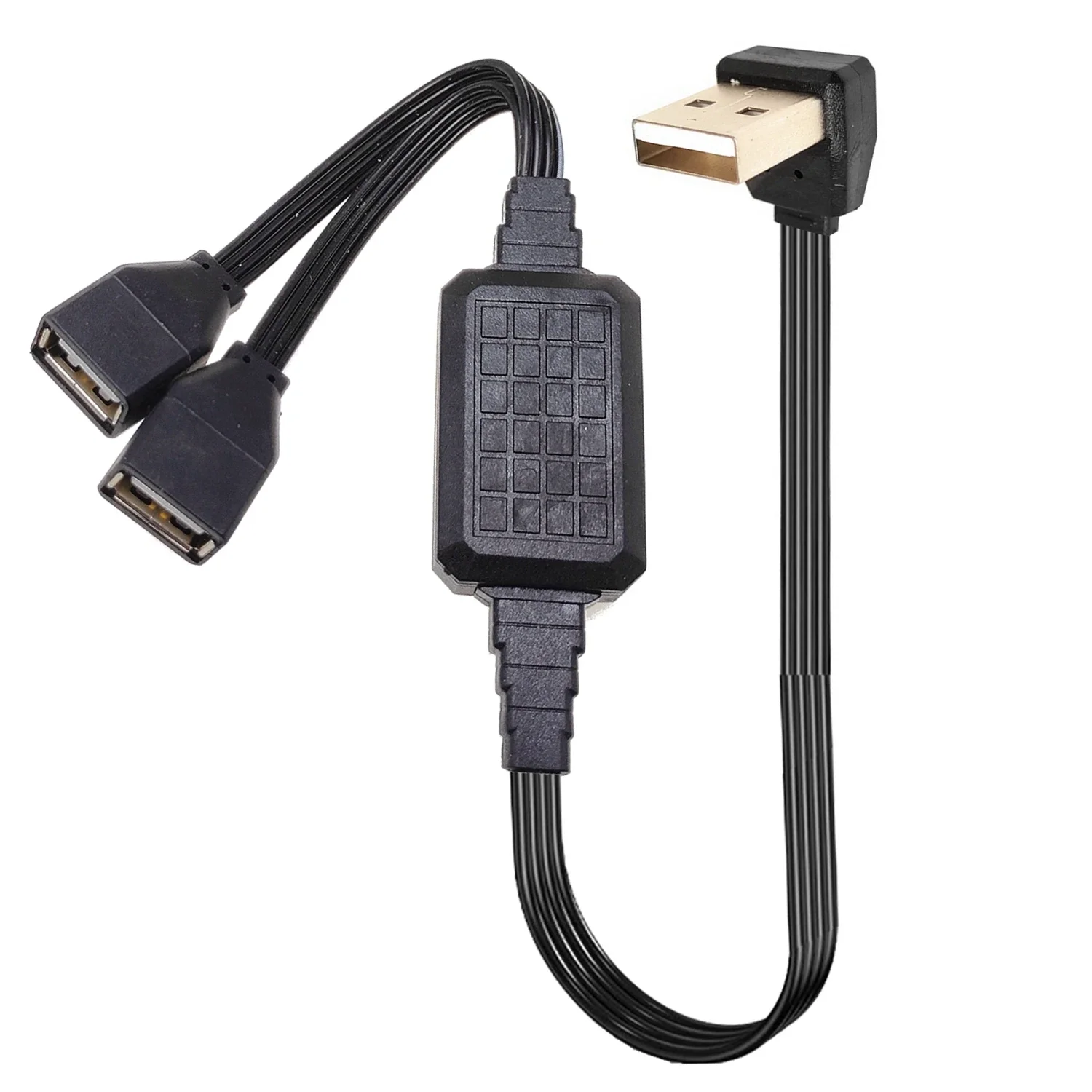 Distribuidor de Cable de datos Dual y USB 2,0, convertidor de adaptador de corriente para PC, cable de carga de transmisión de datos para coche, 1 macho y 2 hembra - imagen 4