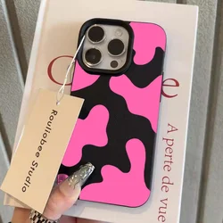 Funda iPhone 11-16, XS/XR – TPU Rosa con Vaca Antigolpes