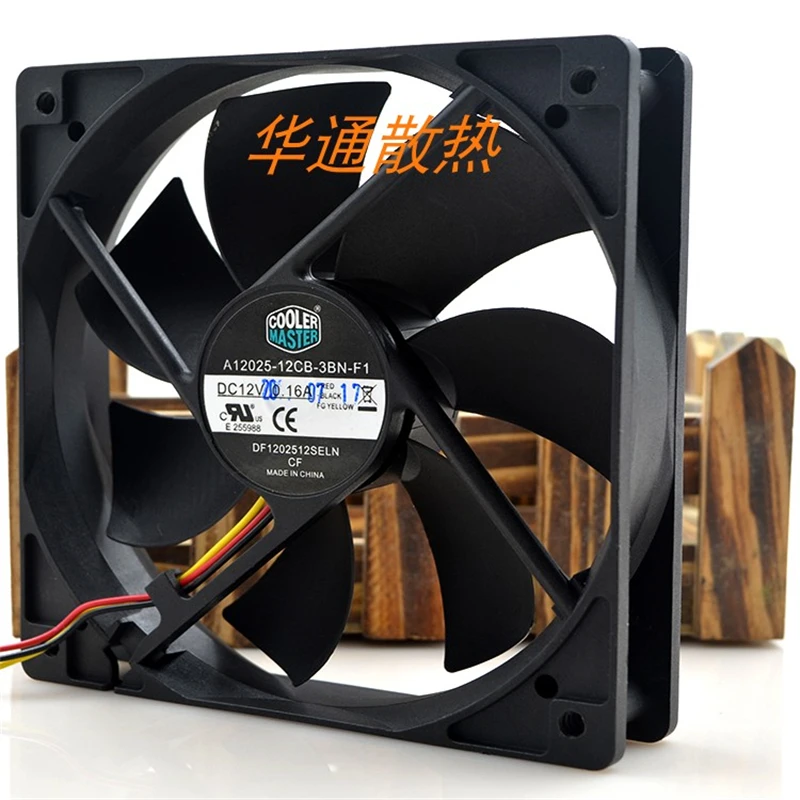 Ventilador de refrigeración para chasis CoolerMaster, ventilador silencioso de 3 cables, 12cm, 12025 DC12V, 0.16A, A12025-12CB-3BN-F1, original, nuevo - imagen 3