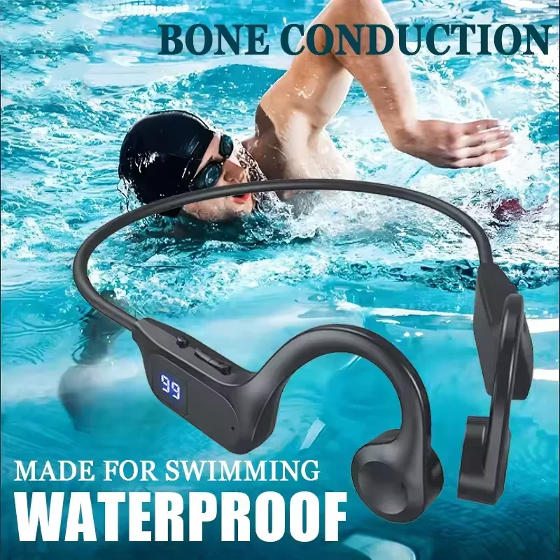 Nuevo auricular inalámbrico de conducción ósea, auriculares deportivos compatibles con Bluetooth para natación, manos libres con micrófono para deportes 2025 - imagen 2