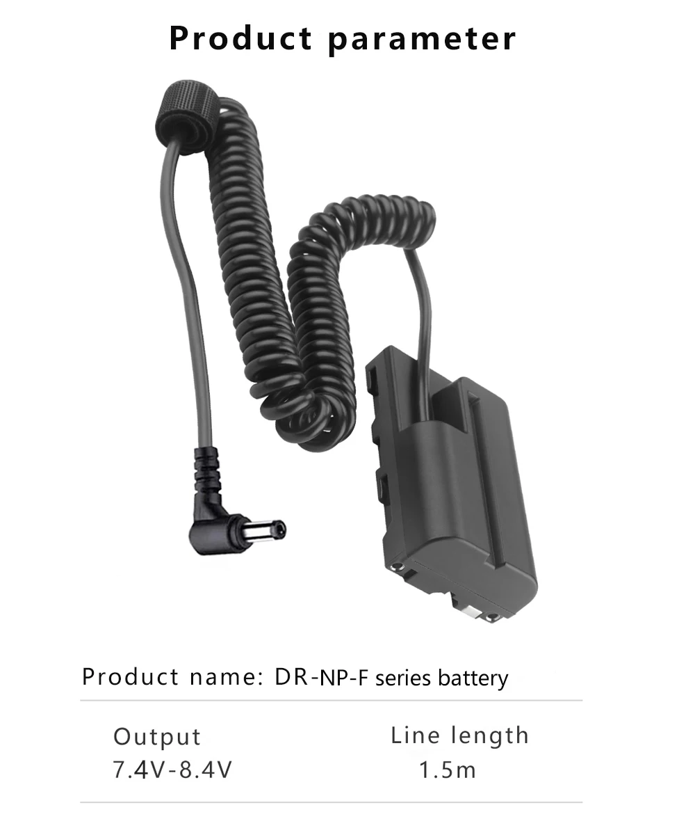 DC5521 a NP-F NP-F550 batería simulada adaptador de corriente CC para Sony NP-F Seires Monitor de potencia luz Led - imagen 5