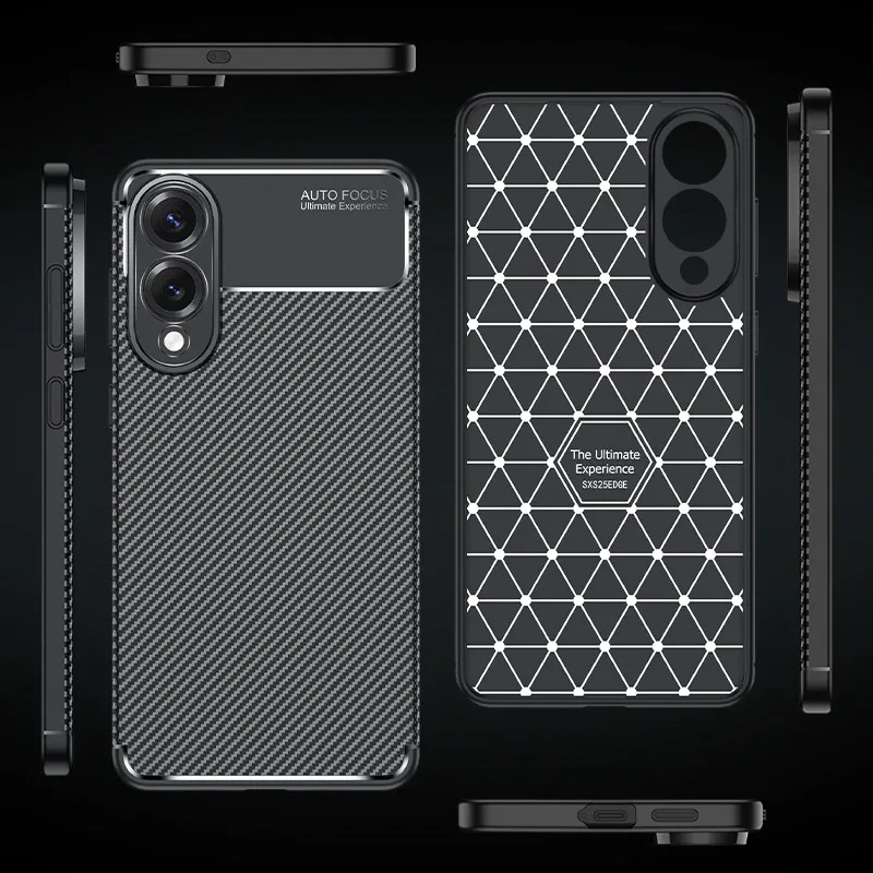 Para Samsung Galaxy S25 Edge 5G funda para Samsung Galaxy S25 Edge cubierta de fibra de carbono a prueba de golpes parachoques protector de silicona - imagen 3