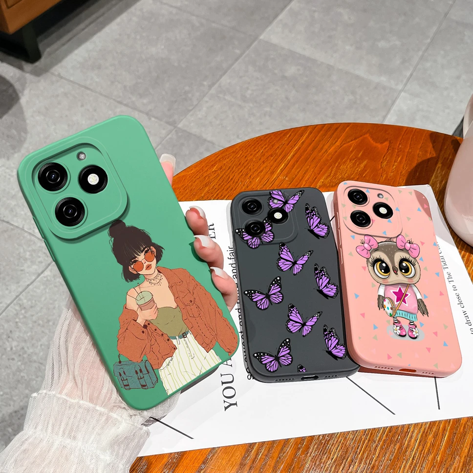 Para Infinix Hot 40 Pro 40i Funda de teléfono patrones de chica de moda Funda protectora de silicona suave para Infinix Hot 40Pro Funda anticaída - imagen 3