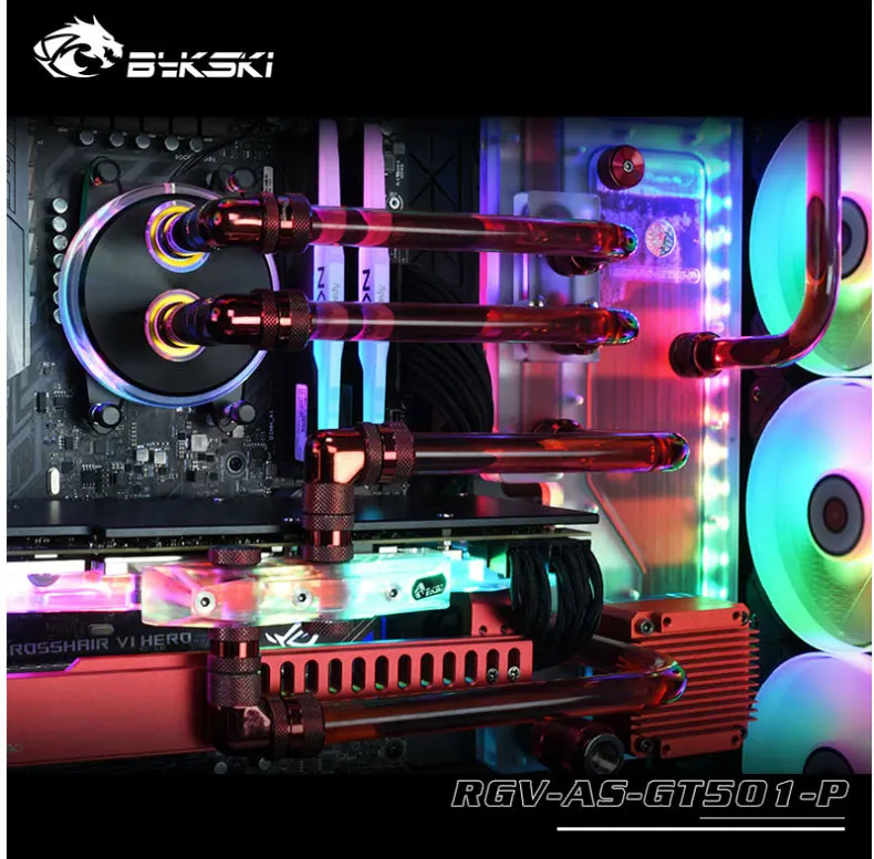 Placa de distribución BYKSKI para ASUS TUF GAMING GT501, carcasa de ordenador/3 pines, 5V, D-RGB, bomba DDC combinada, solución de canal de agua fría - imagen 5