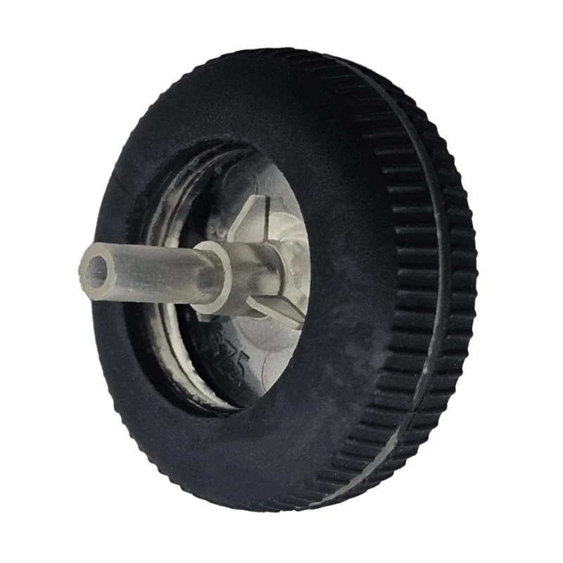 Una rueda negra con un centro blanco