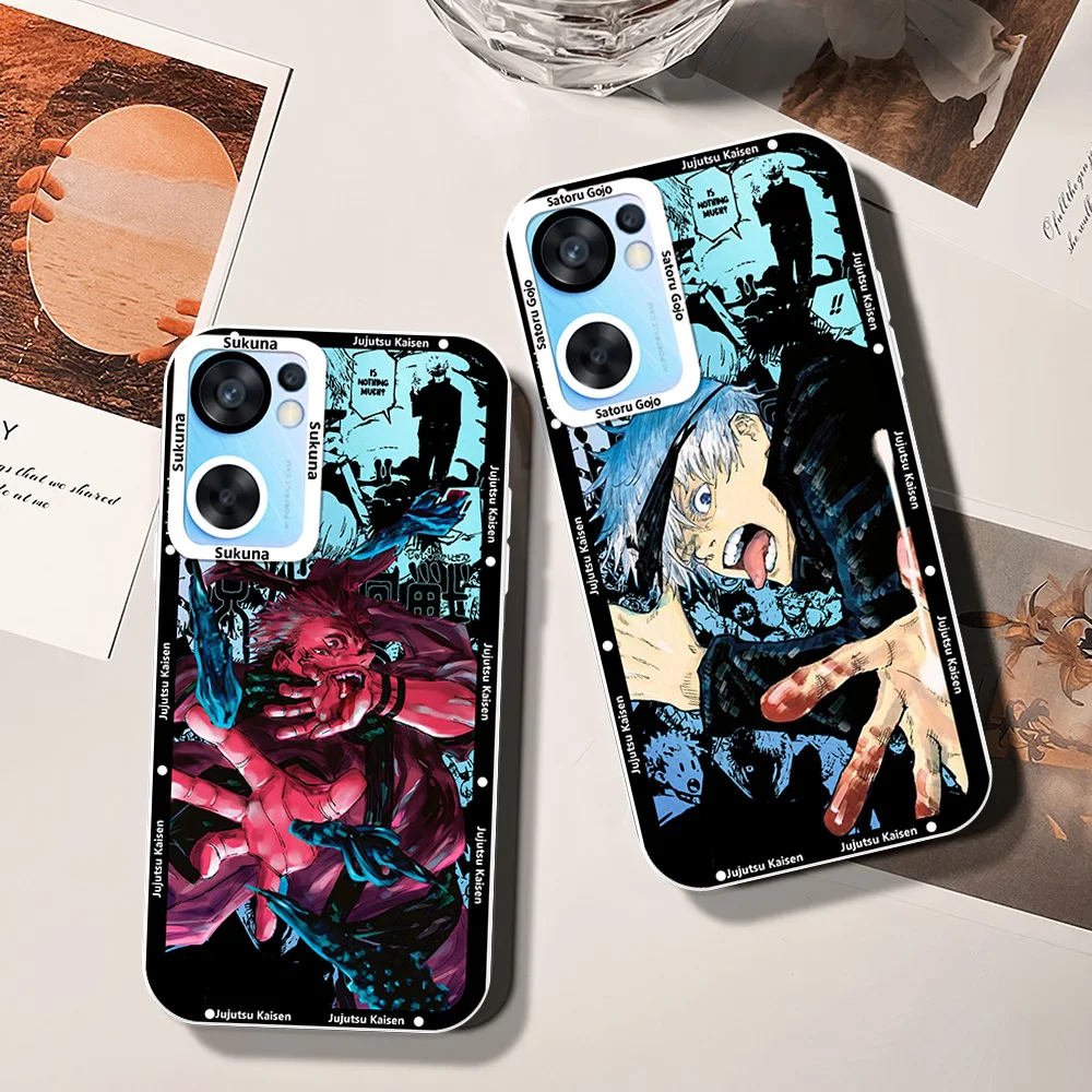 Jujutsu Kaisen Gojo Sukuna para OPPO A98 A94 A92 A78 A76 A74 A72 A58 A54 A55 A36 A15 5G Angel Eyes funda transparente para teléfono - imagen 4