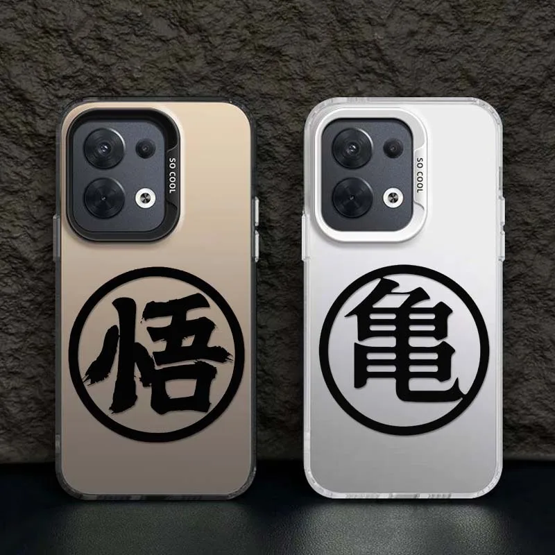 Logotipo de Anime d-dragon Ball para OPPO A98 A96 A95 A94 A79 A78 A77 A54 A55 funda de teléfono plateada colorida