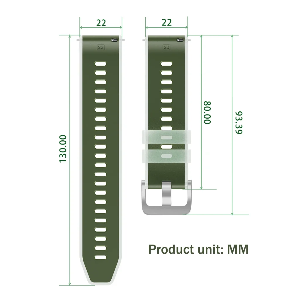 Correa de silicona de dos tonos de 22mm para Suunto RACE 2 S/Run/Ocean/Correa de reloj inteligente Vertical para pulseras Suunto 5 9 Peak Pro - imagen 5