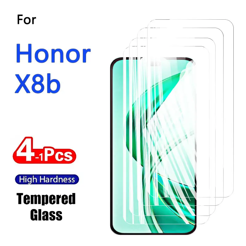 Protectores de pantalla para Honor X8b, cristal templado de 6,7 ", alta HD 9H, funda de aluminio antiarañazos, protección amigable, 1-4 Uds. - imagen 2