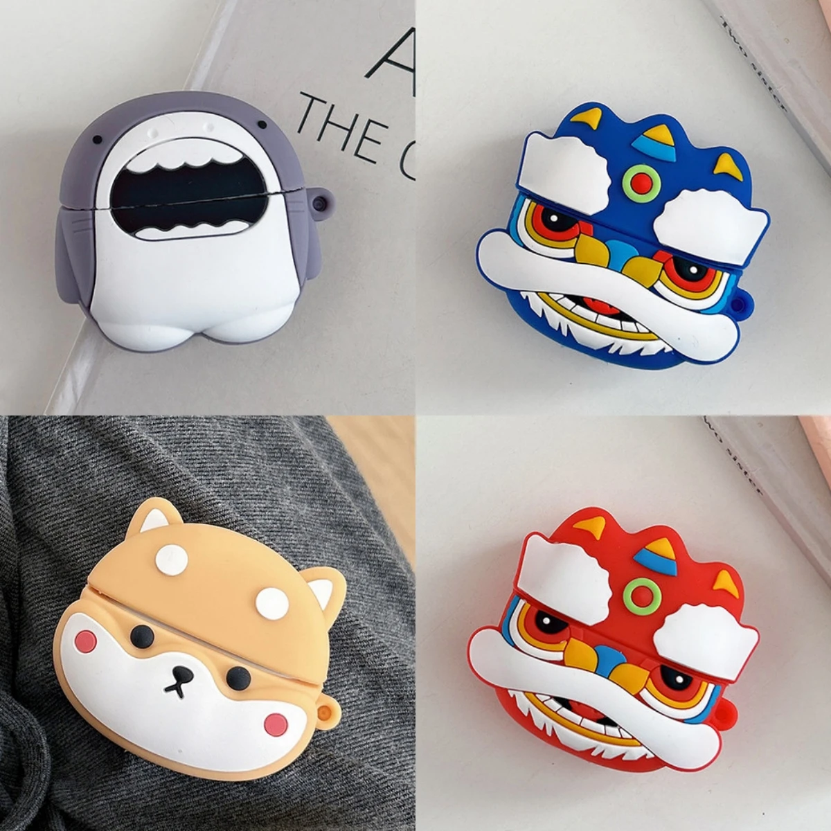 Para RedMi Buds6 Lite funda de dibujos animados Shiba Inu Shark Linda funda suave de silicona RedMi Buds6 Lite funda protectora
