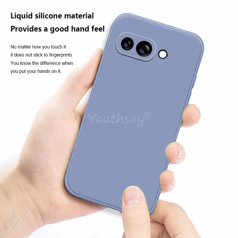 Para Google Pixel 9a funda de silicona líquida funda lisa Pixel 9a funda protectora de teléfono anticaída de TPU funda Google Pixel 9 a - imagen 3