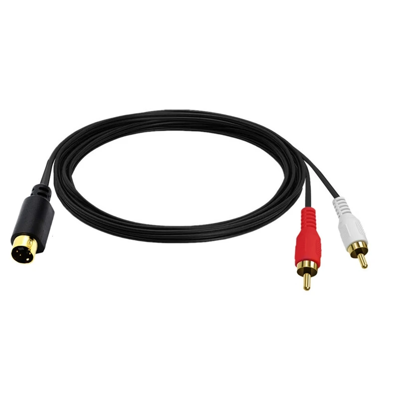 S-Video y 2-RCA macho a Mini DIN Cable de vídeo macho de 4 pines Combinación de cable macho SVideo de 4 pines, Cable de conexión de TV DVD - imagen 2