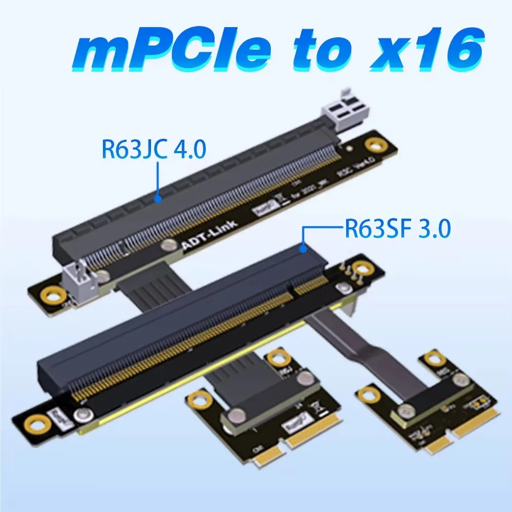 ADT-Link Mini-PCIe a x16 Cable elevador tarjeta de red Wifi inalámbrica extensión PCI-E x16 tarjeta gráfica de vídeo adaptador extensor mPCI-e - imagen 2