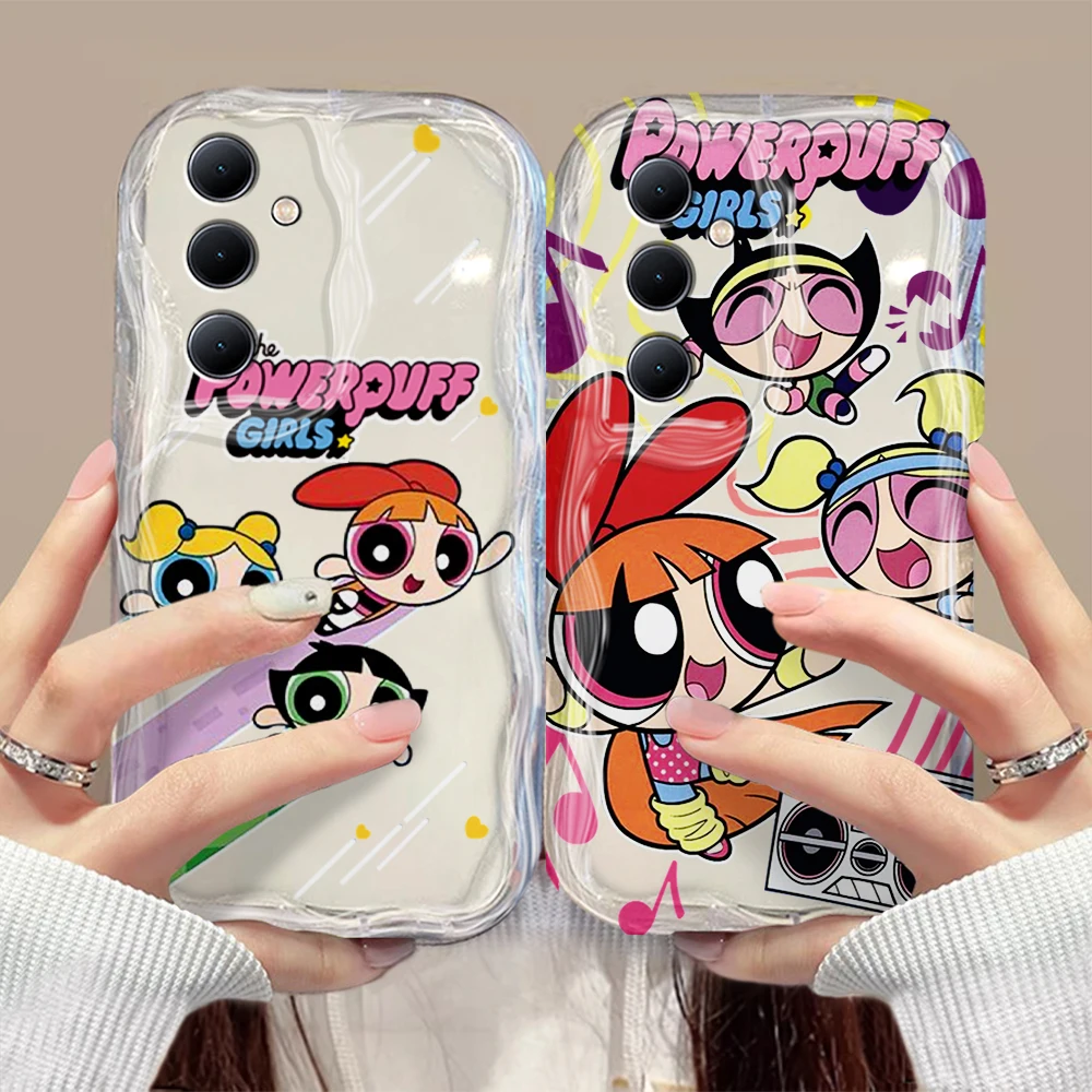 Bonita funda ondulada 3D para Powerpuffs Girls Samsung A73 A72 A71 A55 A54 A53 A35 A34 A33 A25 A24 A23 A15 A14 A13 A05 4G 5G