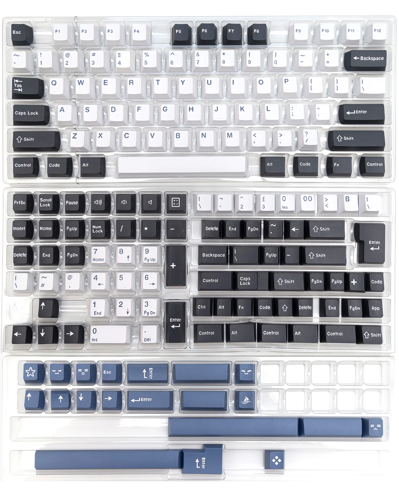 Teclas árticas GMK de 174 teclas, teclas PBT de doble disparo con perfil de cereza para teclado mecánico, teclas personalizadas de color blanco y negro - imagen 2
