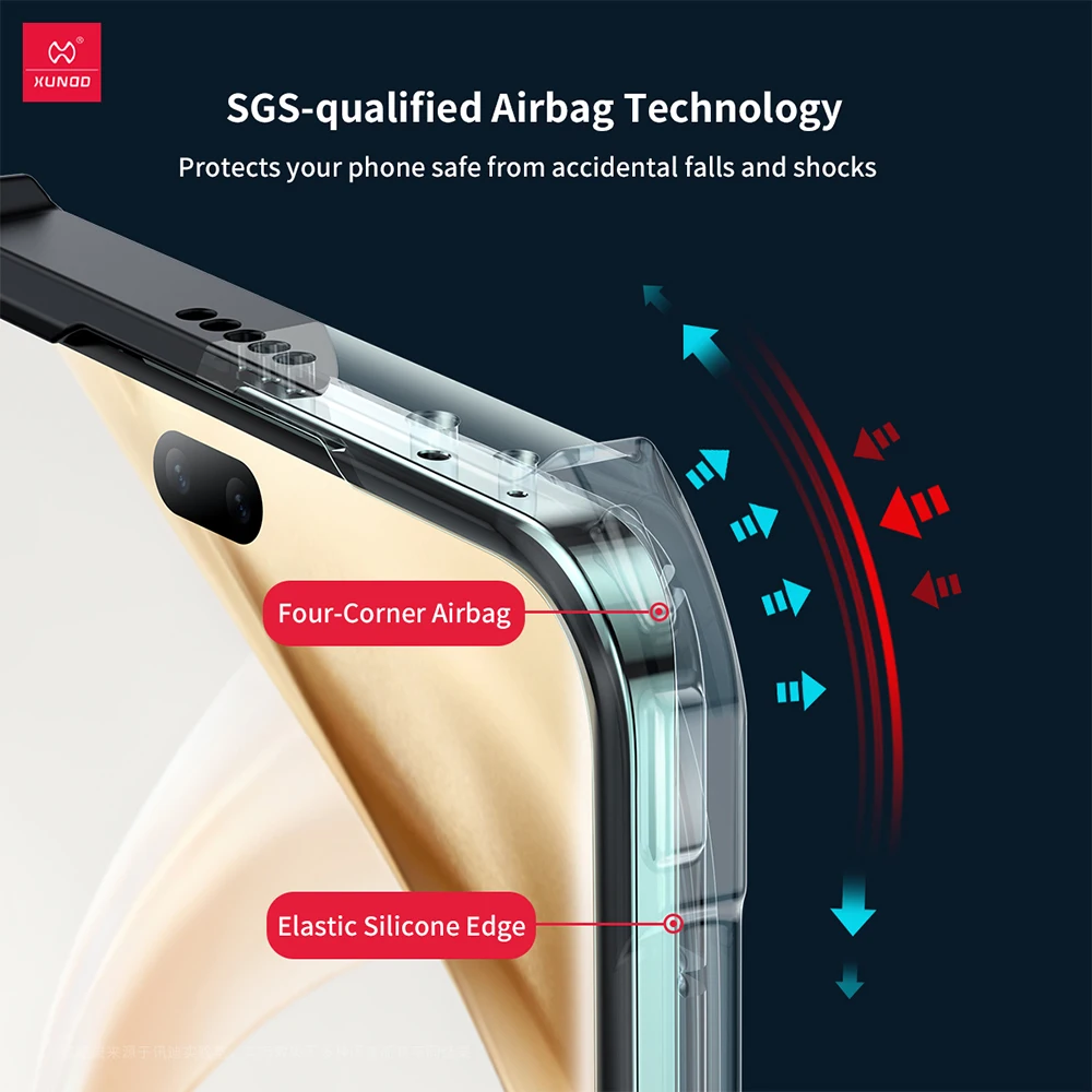 Xundd para Honor 200 funda inteligente para Honor X7C funda transparente para teléfono a prueba de golpes fundas protectoras de parachoques carcasa de lujo - imagen 3