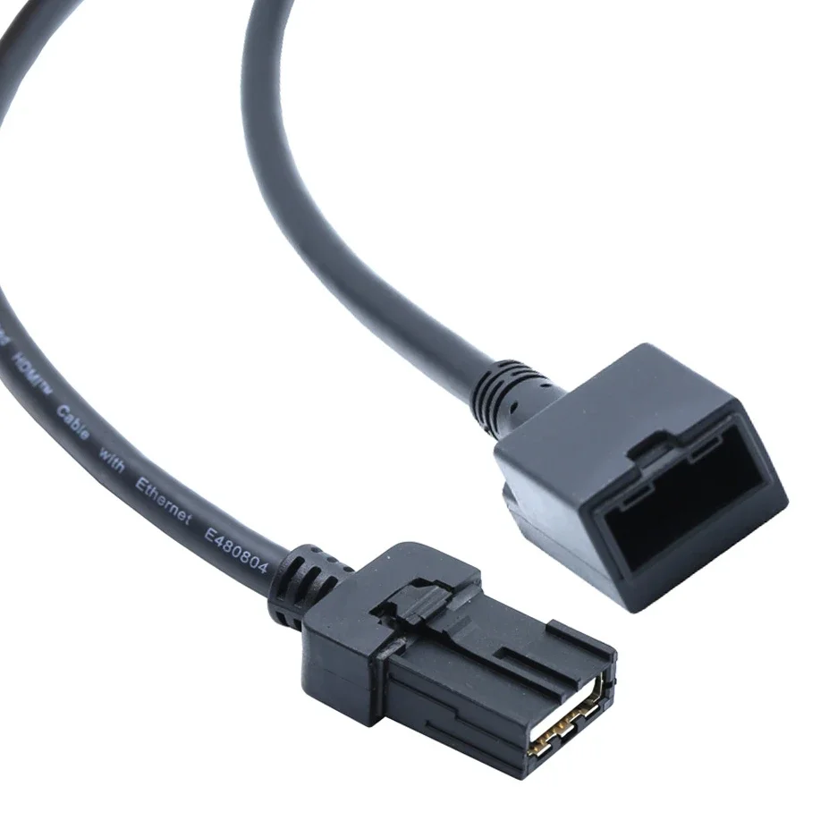 Cable HDMI moldeado negro de alta definición 1,4 V para coche 4K con 19P, conector HDMI tipo E macho a HDMI tipo E hembra - imagen 5