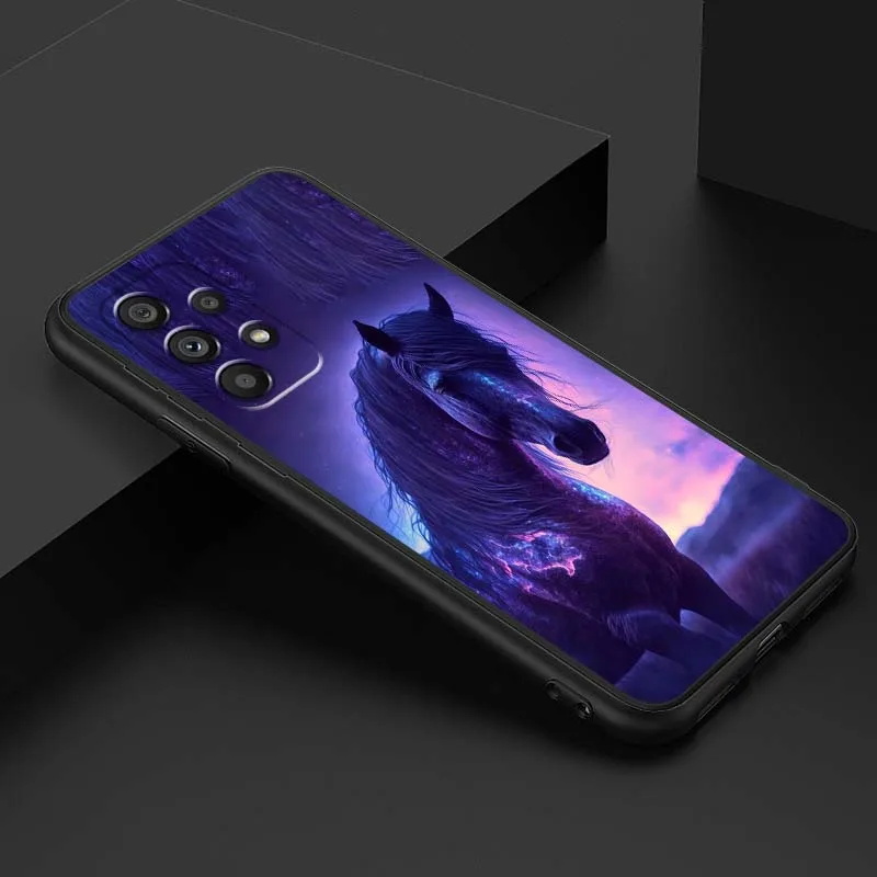 Funda de teléfono negra brillante luminosa para Samsung A42 A41 A35 A34 A33 A32 A25 A24 A23 A21s A04 A03 Note 20 Ultra 5G - imagen 2