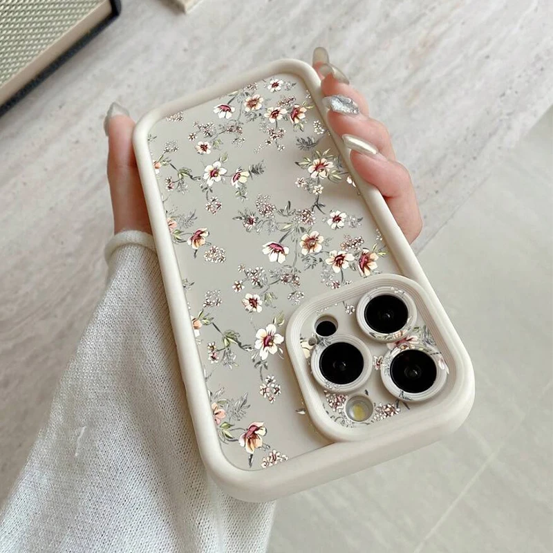 Funda de teléfono con patrón Floral clásico de verano para iPhone 16 15 14 13 12 11 Pro Max Plus 16E XR 8 7 Plus SE 2022 X XS Max cubierta mate - imagen 5