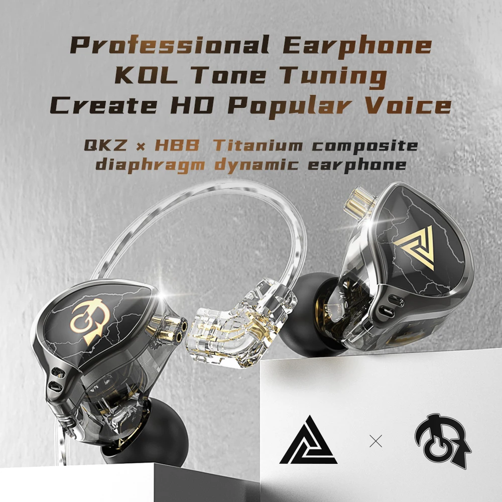 QKZ X HBB auriculares intrauditivos con nombre, auriculares con cable, auriculares HIFI IEMs, auriculares hi-res, Audio, música, juegos, Original - imagen 3