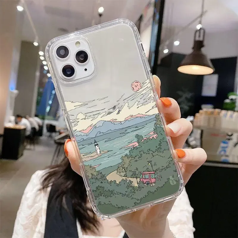 Funda de paisaje de nubes de puesta de sol de calle de Anime para OPPO Reno 10, 11, 5G, 6, 8, 11, 12 Pro, 11F, 12F, 7, 4G, 5, 6 Lite, 8T, A58, A78, A79, A98, 5G - imagen 5