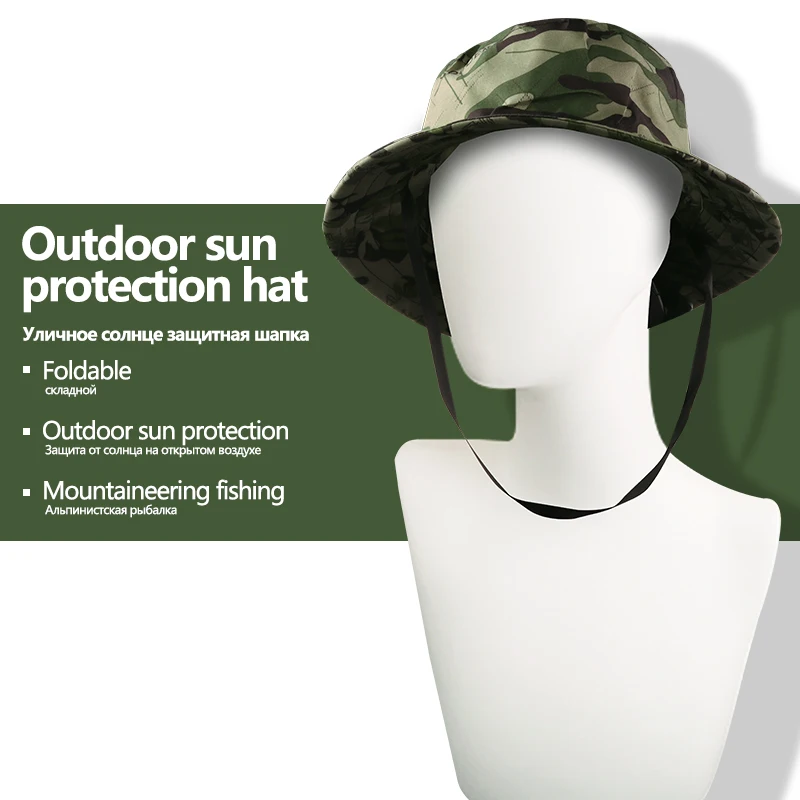 Sombrero con protección solar para pesca al aire libre, caza, senderismo, gorra ancha ligera con ala, accesorios para gorra de pesca militar Unisex, 1 ud.