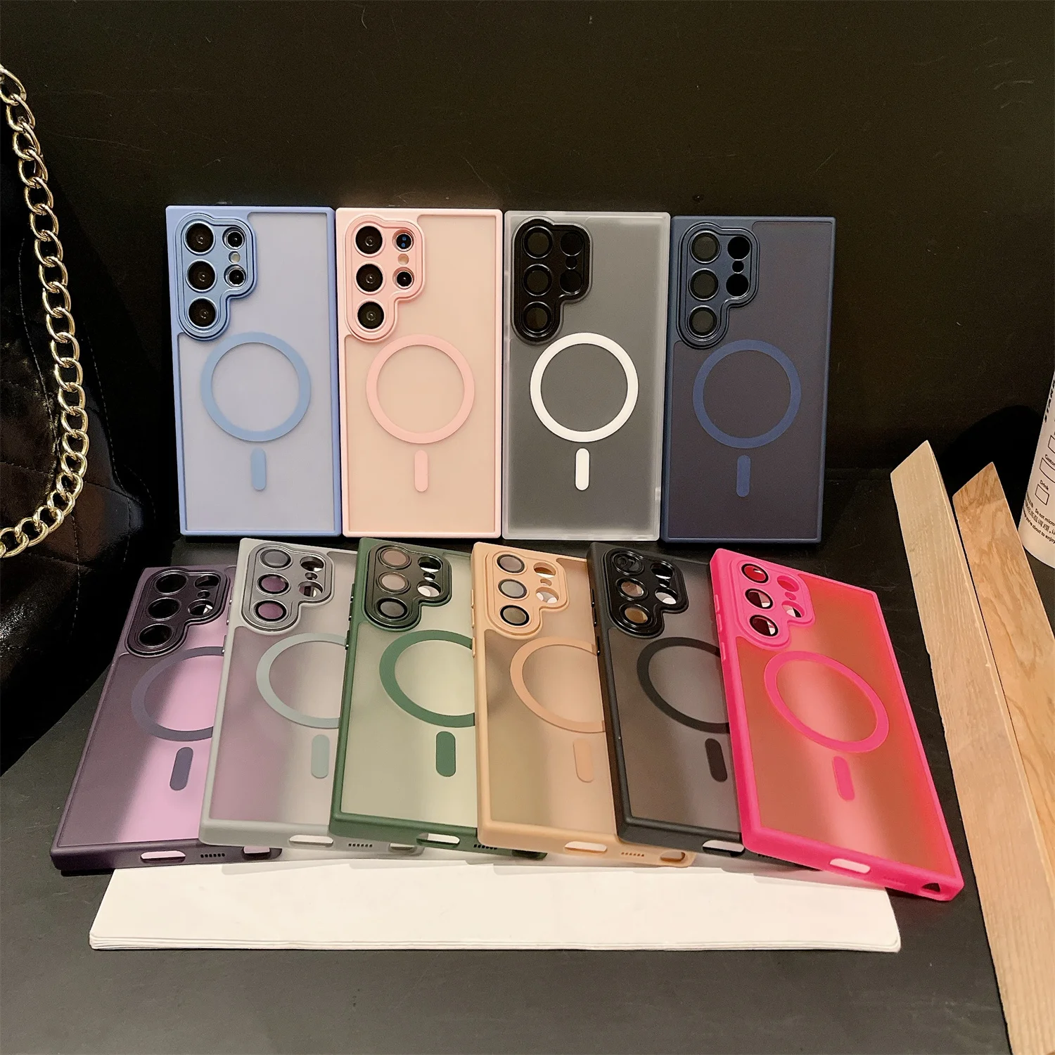 Para Samsung Galaxy S26 S25 S24 S23 Ultra soporte a prueba de golpes cubierta de parachoques para Magsafe mate armadura magnética funda de carga inalámbrica - imagen 5