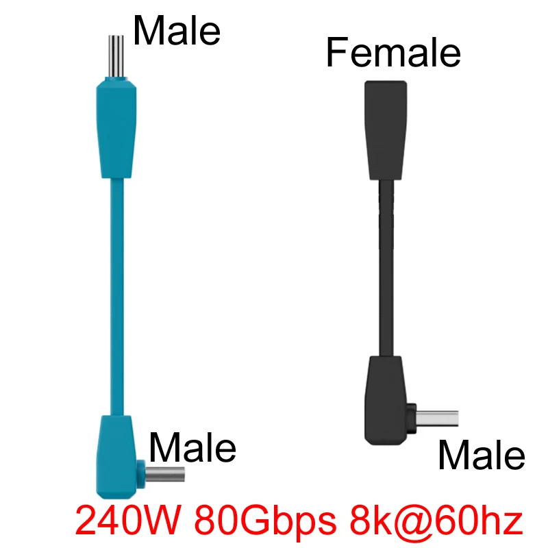 USB TYPE-C 5,0 macho/hembra 8K @ 60Hz PD 3,1 240W 48V 5A disco duro móvil 80GBPS datos Thunderbolt 5 Disolayport Audio Video Cable