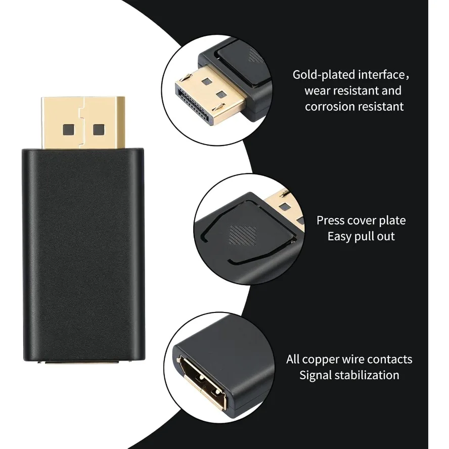 Adaptador compatible con DisplayPort a HDMI de 1080P, convertidor de puerto de pantalla macho DP a hembra, Cable de TV HD, Audio y vídeo para PC y TV - imagen 5